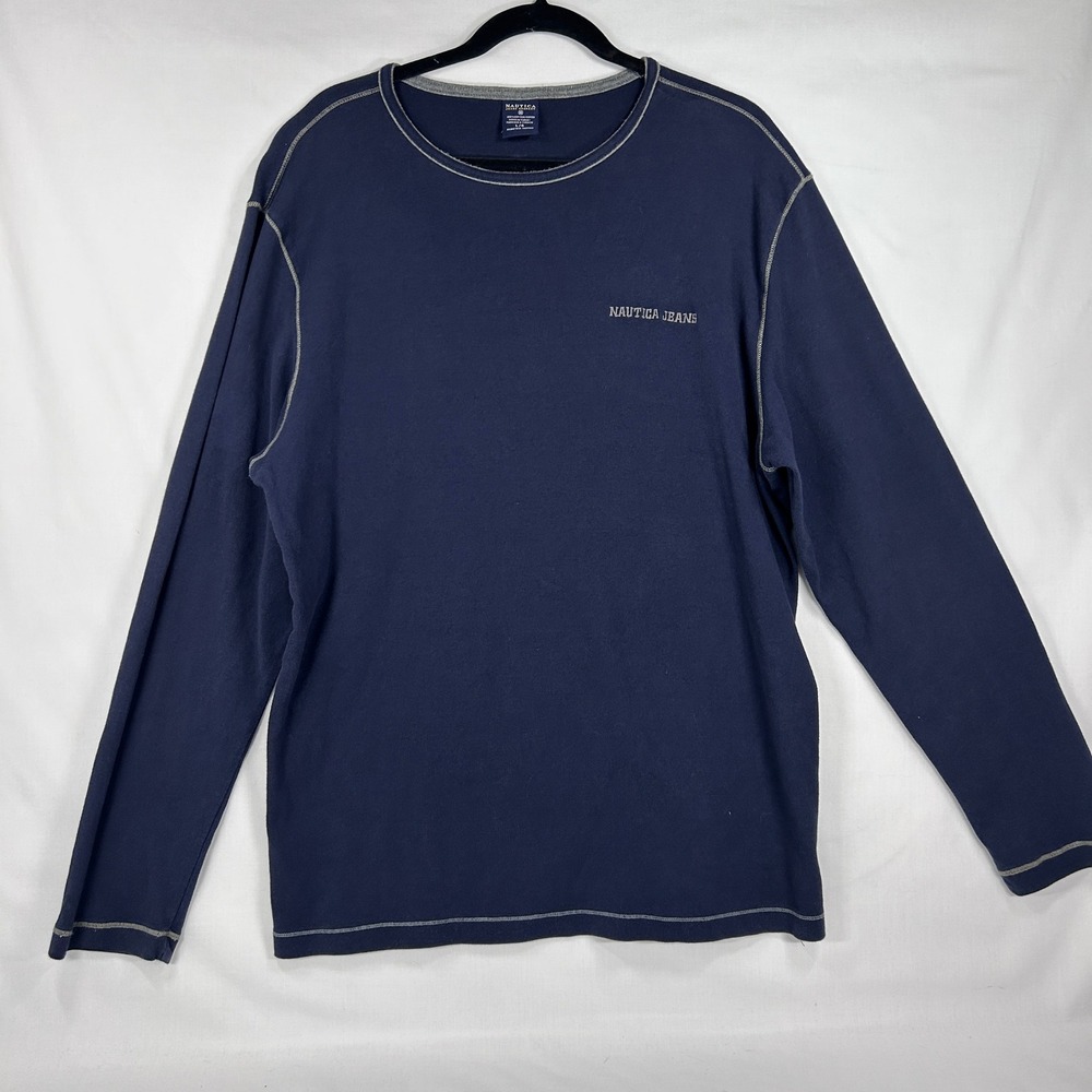Nautica Jeans Company Navy Blue Long Sleeve Top Size Large